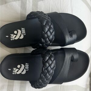 Sam & Libby Women’s Braided Black Sandals